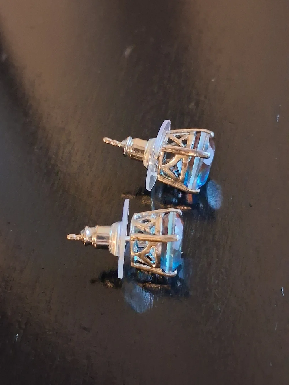 Aqua Terra Costa Quartz Platinum Over 925 Solitaire Stud Earrings 4.50 CTW